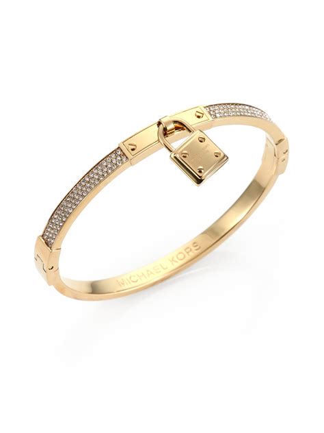 michael kors gold padlock bangle|Michael Kors adjustable bracelet.